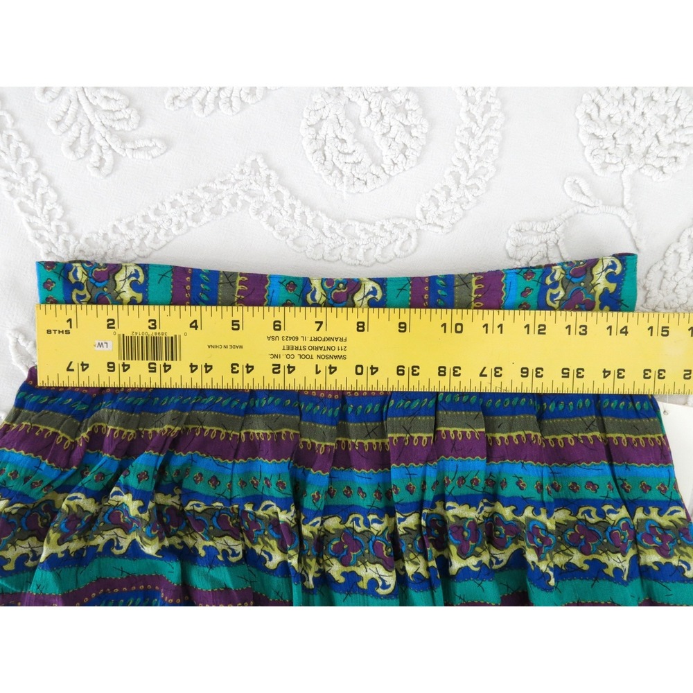 Vintage 90s Lee David Collection Large Rayon Maxi Skirt Floral Stripe Large NWT - Picture 6 of 7
